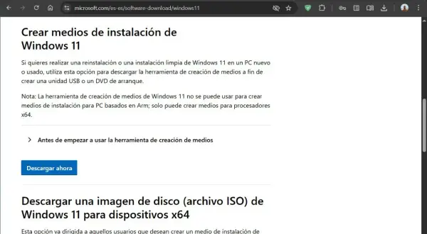 Descarga la herramienta para formatear ordenador desde arranque. Crea un USB o DVD para instalar Windows 11.