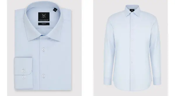 Jasnoniebieska koszula konkursowa z długim rękawem, slim fit. Elegancka, idealna na specjalne okazje.