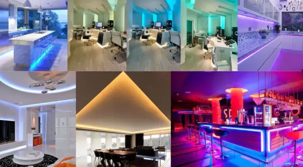 Nowoczesne wnętrza rozświetlone kolorową taśmą LED SMD. Kuchnia, biuro, salon i bar zyskują niepowtarzalny klimat.