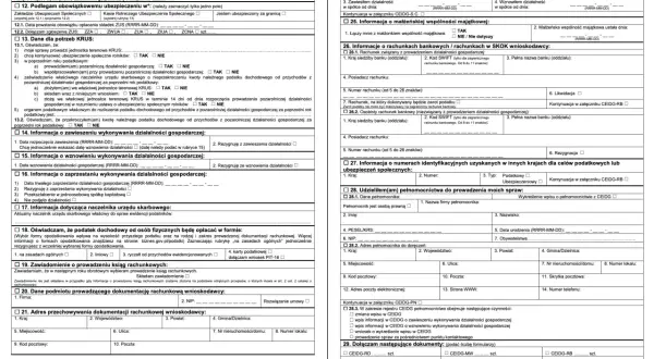 Formularz CEIDG-1, sekcja 22. dotyczy prowadzenia działalności gospodarczej w formie spółki cywilnej.