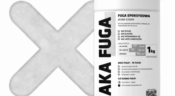 Jasnoszara fuga epoksydowa, która nie blaknie i nie przebarwia się, zapobiegając problemowi, dlaczego fuga ma niejednolity kolor.