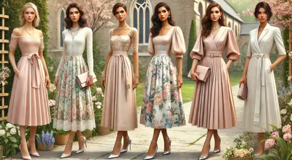 Eleganckie stylizacje na komunię: pastelowe sukienki, kwieciste wzory i stylowe dodatki. Inspiracje na uroczystość.