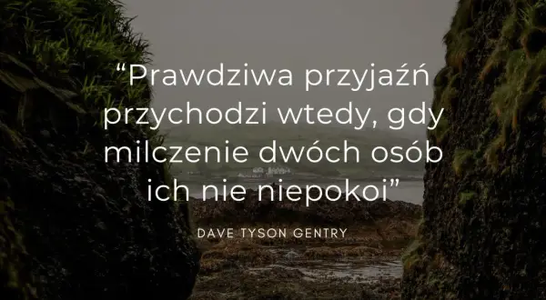 Prawdziwa przyjaźń przychodzi wtedy, gdy milczenie dwóch osób ich nie niepokoi" - cytaty o przyjaźni Dave'a Tysona Gentry'ego.