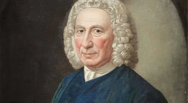 Porträtt av Emanuel Swedenborg, svensk vetenskapsman och mystiker, vars verk utforskar andlighet.