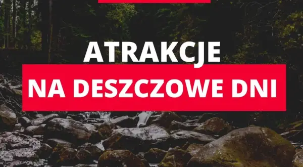 Karkonosze: atrakcje na deszczowe dni. Wodospad i kamienie w lesie.