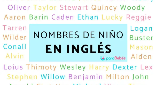 Lista de nombres de chicos ingleses como Alan, Oliver, Aaron, Logan, Buster, Mason, Aiden, Harry, Dexter, John, Michael, Tiger.
