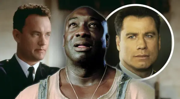 Die Hauptdarsteller von "The Green Mile": Tom Hanks, Michael Clarke Duncan und John Travolta.