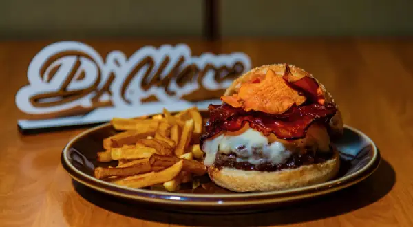 Deliciosa hamburguesa con patatas fritas, un festín digno del burger fest Huesca.