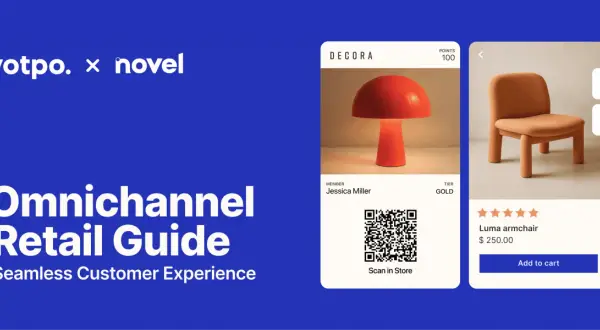 Yotpo i Novel prezentują przewodnik po handlu omnichannel, który zapewnia płynne doświadczenie klienta. Widoczna lampa i fotel.