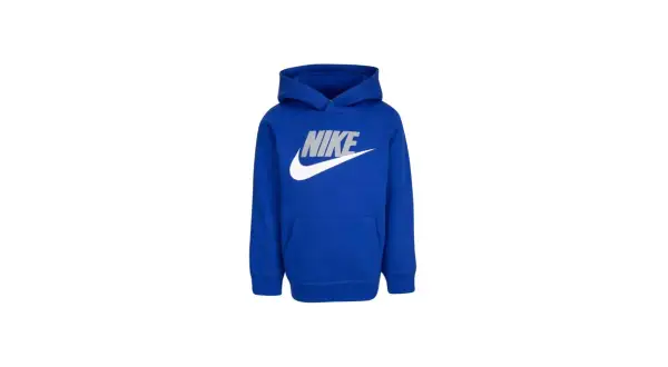 Niebieska bluza z kapturem Nike dla chłopca z białym logo.