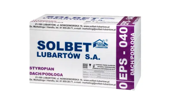 Opakowanie styropianu Solbet EPS 040 Dach/Podłoga. Idealny wybór, jeśli zastanawiasz się, jaki styropian na podłogę wybrać.