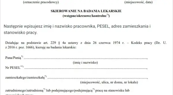 Skierowanie na badania okresowe: Ile jest ważne? Nie daj się zaskoczyć!