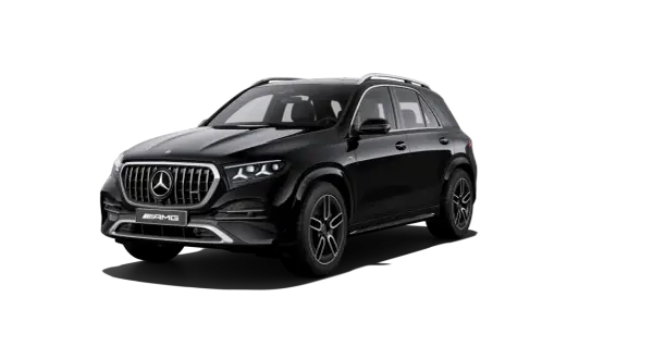 Czarny Mercedes GLE 53 AMG z charakterystycznym grillem i sportowymi felgami, gotowy na podbój drogi.