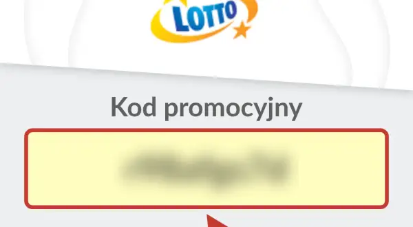 Lotto loteria promocyjna: wpisz swój kod promocyjny w pole.