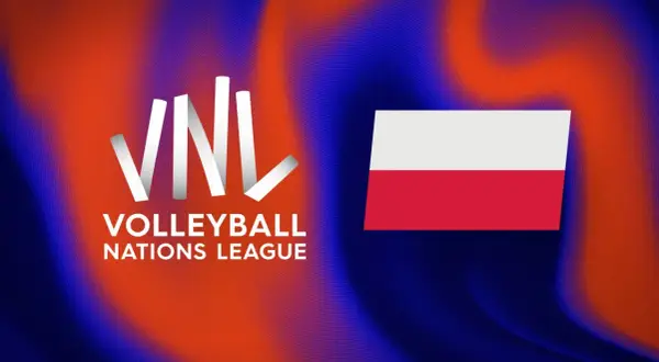 Logo VNL Volleyball Nations League z polską flagą. Sprawdź siatkówka kobiet terminarz i kibicuj biało-czerwonym!