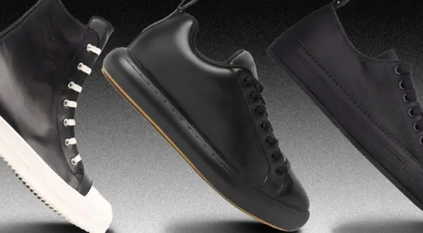 Tre paia di sneakers nere uomo, eleganti e versatili, perfette per ogni outfit.