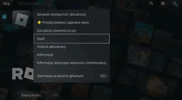 Jak odinstalować grę na PS5 i nie stracić zapisów danych