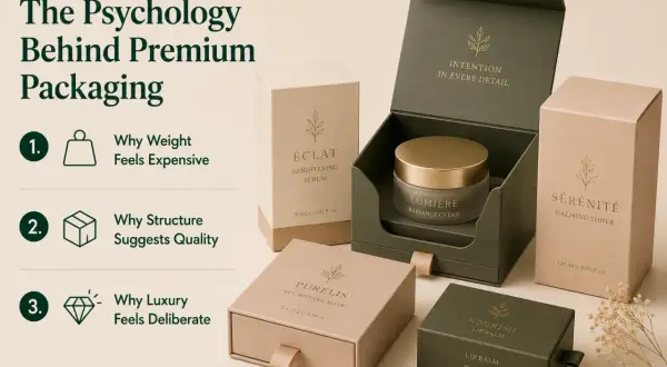 Elegant luxury package design for skincare, showcasing the psychology of premium presentation.