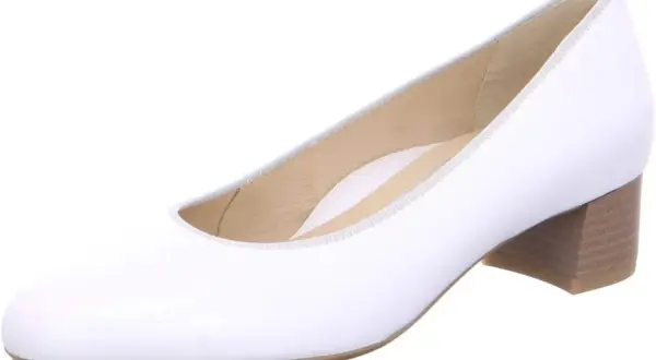 Eleganti scarpe bianche con tacco in legno, perfette per ogni occasione. Le scarpe Vincenza sono un must-have per un look raffinato.