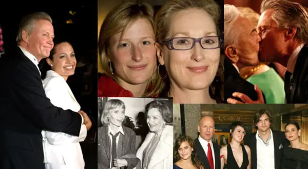 Jon Voight z córką Angeliną Jolie, Meryl Streep z córką, Christopher Walken, Demi Moore z Ashtonem Kutcherem i córką. Które dzieci gwiazd stały się sławne zanim skończyły pierwszy rok życia?