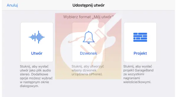 Wybierz "Dzwonek", by utworzyć własny dzwonek na iPhone'a, pokazując jak wgrać dzwonek na iPhone bez iTunes.