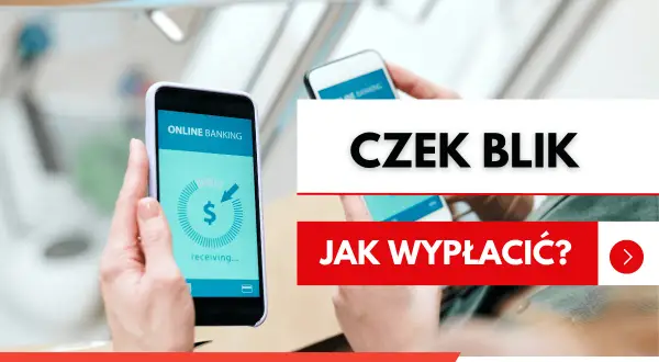 Dowiedz się, jak wypłacić czek BLIK. Na ekranie telefonu widać aplikację bankową z symbolem dolara i napisem "receiving...".