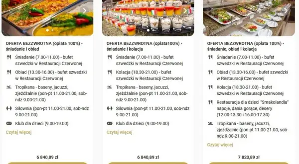 Ile kosztuje obiad w hotelu Gołębiewskim? Ceny i zniżki dla dzieci