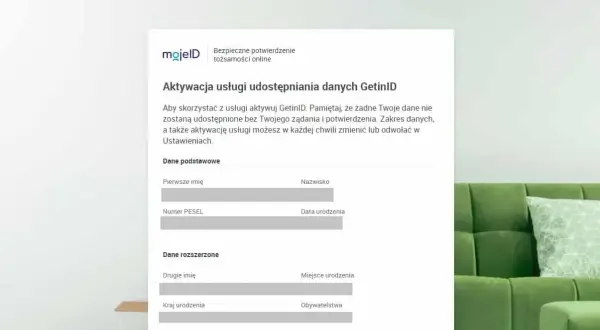 Aktywacja usługi GetinID w Nest Bank. Formularz do bezpiecznego potwierdzenia tożsamości online.