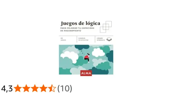 Juegos de lógica para mejorar tu capacidad de razonamiento. Incluye 190 juegos, 3 niveles de dificultad y láminas extraíbles.