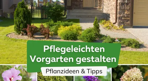 Ein schöner, pflegeleichter Vorgarten gestalten mit Ziergräsern, Sträuchern und Blumen. Tipps für wenig Aufwand.