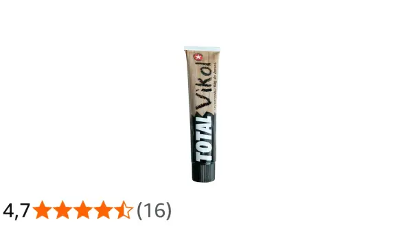 Tubka kleju **Vikol** do drewna, uniwersalny, z czarną zakrętką. Produkt oceniony na 4,7 gwiazdki.