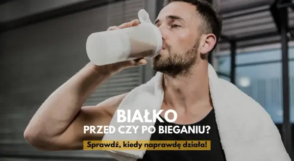 Mężczyzna pije białko po treningu. Sprawdź, kiedy naprawdę działa!