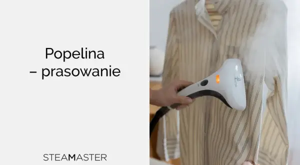 Para z koszulki w paski, wykonanej z popeliny, znika dzięki parownicy Steamaster.