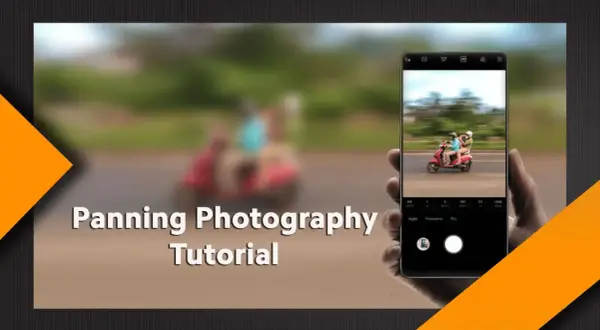 Tutorial di foto in movimento Xiaomi: un telefono cattura uno scooter in corsa, creando un effetto dinamico.