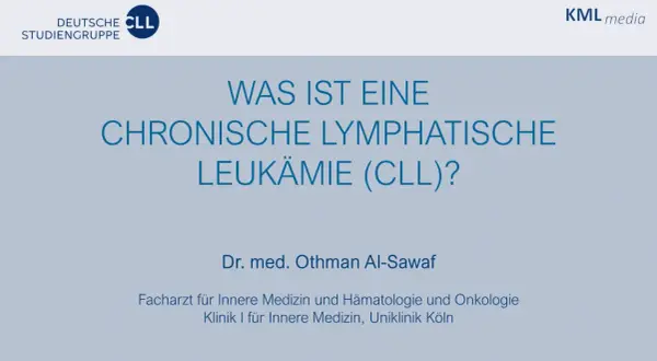 Präsentation über chronische lymphatische Leukämie (CLL). Erläutert die Krankheit und mögliche Anzeichen im Endstadium.