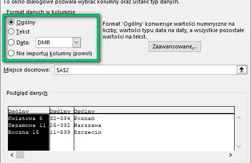 Jak podzielić wiersz w Excelu i poprawić czytelność danych