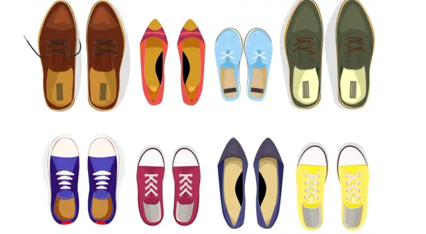 Różne buty, od eleganckich po sportowe. Czy rozmiar 8 to ten zielony?