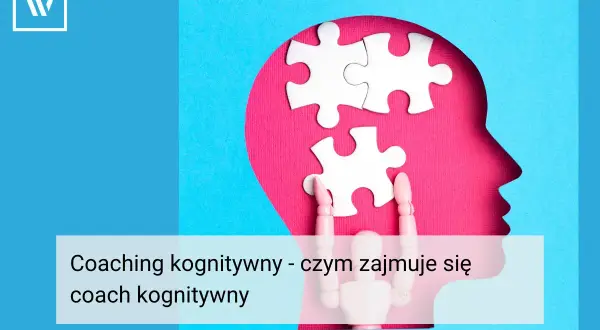 Głowa z puzzlami w środku symbolizuje proces myślowy. Dowiedz się, czym zajmuje się coach kognitywny.
