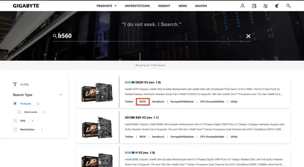 Gigabyte B560 Mainboards. Suche nach BIOS-Updates für Ihr Gigabyte B560 Motherboard.