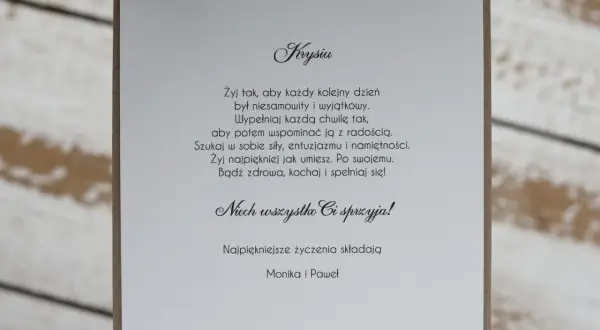 Wzruszające życzenia na 40 urodziny dla Krysi od Moniki i Pawła. Niech każdy dzień będzie wyjątkowy!