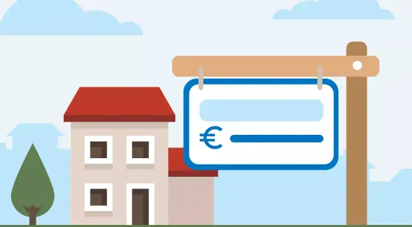 Casa in vendita con cartello euro. Possibilità di vendere casa e continuare ad abitare.
