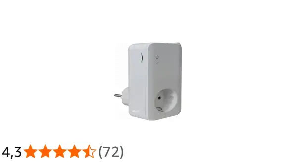 Adaptateur secteur blanc, modèle simpal t40, avec prise et prise femelle.