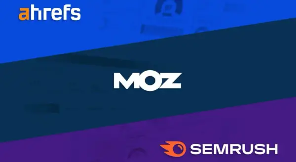 Logos de Ahrefs, Moz y Semrush, herramientas clave para el SEO.