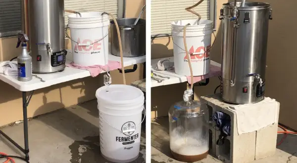 Dwa zestawy do domowego warzenia piwa: fermentor FermZilla i stożkowy fermentor szklany.