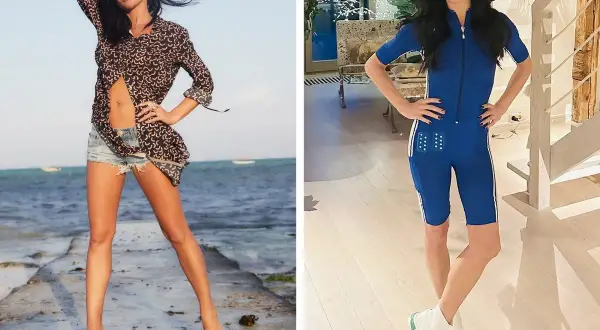 Justyna Steczkowska w sportowym stroju i na plaży. Dwie odsłony wokalistki.
