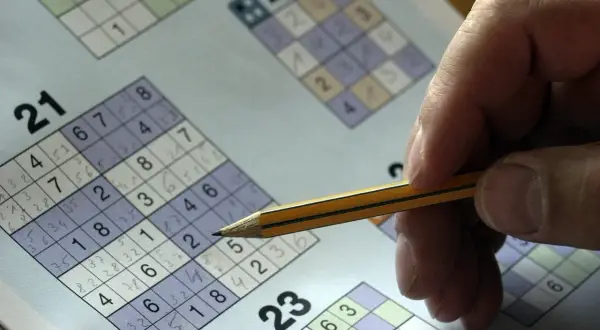 Ołówek, co ma zęby lecz nigdy nic nie je, rozwiązuje sudoku.