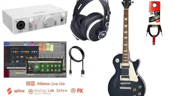 Zestaw do nagrywania muzyki: gitara, słuchawki, interfejs audio i oprogramowanie. Dowiedz się, jak podłączyć słuchawki do wzmacniacza gitarowego.
