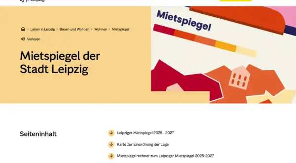 Mietspiegel der Stadt Leipzig: Informationen zur Mietpreisbremse bei Neuvermietung und aktuelle Mietpreise.