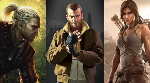 Geralt, Niko Bellic i Lara Croft - bohaterowie kultowych gier, które mogą działać nawet na słaby PC.
