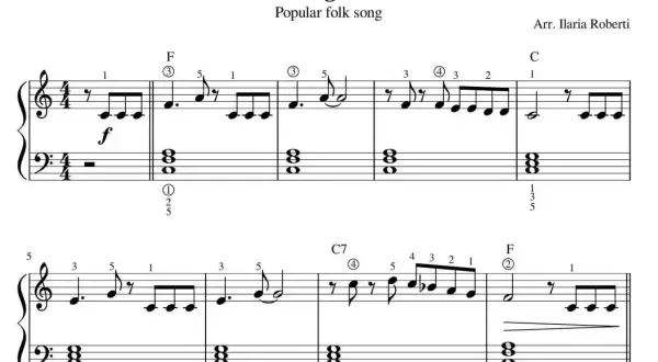 Nuty do "La Cucaracha" - The Cockroach Song. Popularna pieśń ludowa.